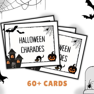 Halloween Charades Games, Halloween Kids Games, Printable Fall Halloween Party Games, Spooky Halloween Charade Cards, Instant Download