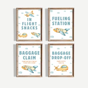 Airplane Birthday Signs, Aviation Party Sign Templates, Pilot Favor Sign, Editable Airplane Food Sign, Printable Digital Prints