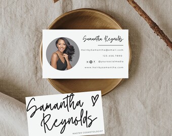 Editable Business Card Template, Modern Minimalist Business Card, Photo Business Card, Editable Business Card, Printable Business Card