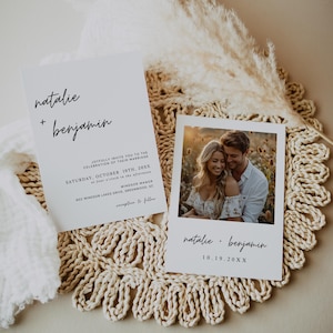 Modern Minimalist Wedding Invitation, Modern Wedding Invitation Template, Editable Minimalist Wedding Invitation, Photo Wedding Invitation