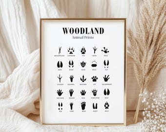 Woodland Animal Tracks Print, Nursery Decor (Digital Download)