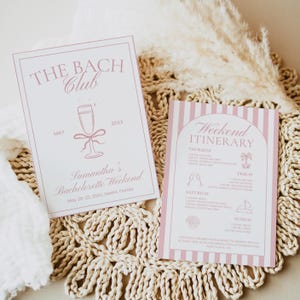 Bachelorette Invitation Template, Beach Bachelorette Party, Hand Drawn Bachelorette Itinerary, Weekend Girls Trip Itinerary,Digital Download
