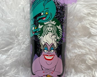 Vaso de bola de nieve Starbucks Ursula de 24 oz // Flotsam & Jetsam // La Sirenita // Villano // Vaso frío Venti // Hecho a pedido