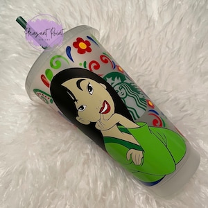 Mulan 24oz Venti Starbucks Cold Cup//Princess Mulan//Cold Cup//Starbucks Cold Cup//Reusable Cup//Made To Order