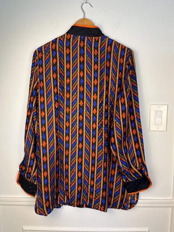 Vintage Bob Mackie wearable art silk blouse - image 2