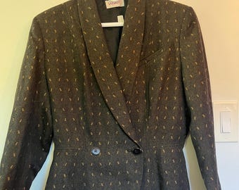 Traje de chaqueta vintage de lana Tahari de los años 80.