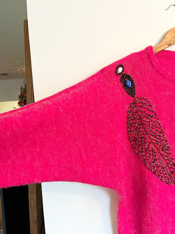 Vintage pink beaded sweater. - image 3