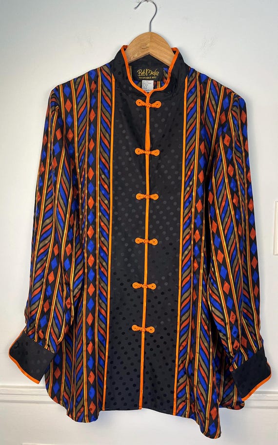 Vintage Bob Mackie wearable art silk blouse - image 1