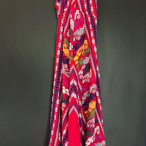 Vintage embroidered halter wrap dress.