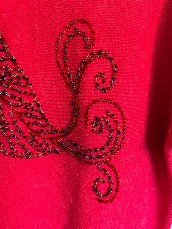 Vintage pink beaded sweater. - image 5