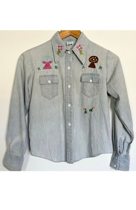 70's hand embroidered shirt for kids