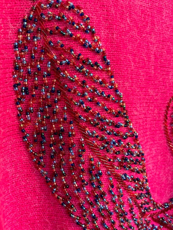 Vintage pink beaded sweater. - image 6