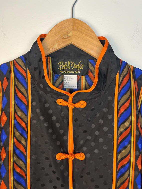 Vintage Bob Mackie wearable art silk blouse - image 3