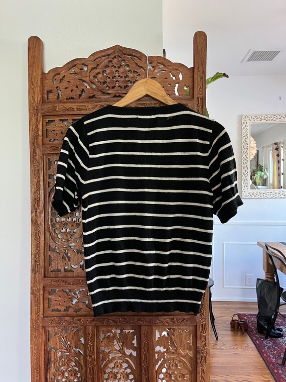 80’s striped short sleeve sweater - image 3