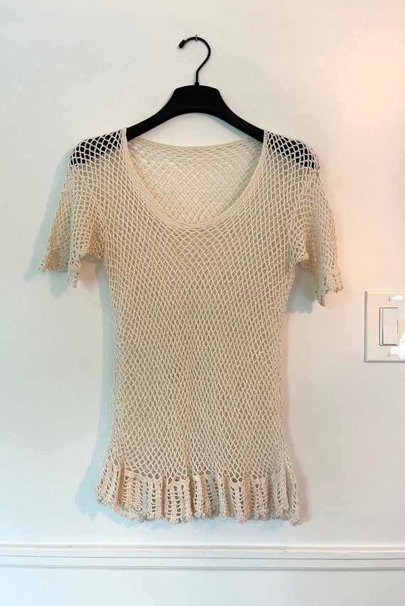 Vintage cream crochet sweater