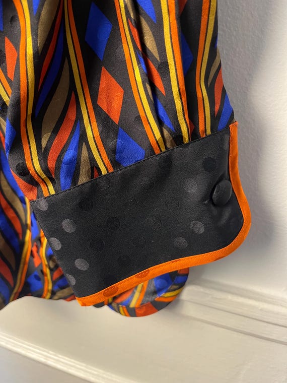 Vintage Bob Mackie wearable art silk blouse - image 5