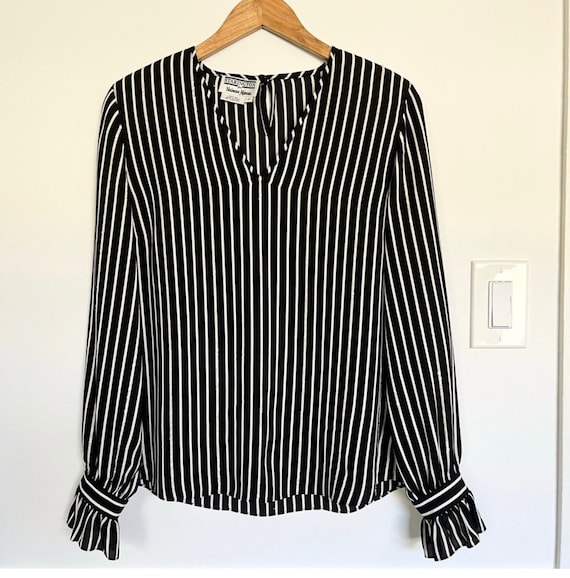 Vintage Neiman Marcus silk striped blouse - image 1