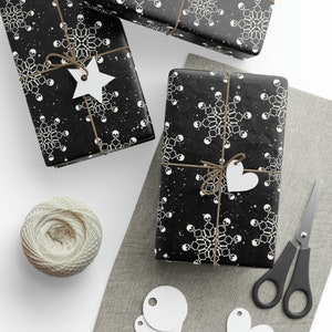 Skull Snowflakes Gothic Creepmas Wrapping Paper