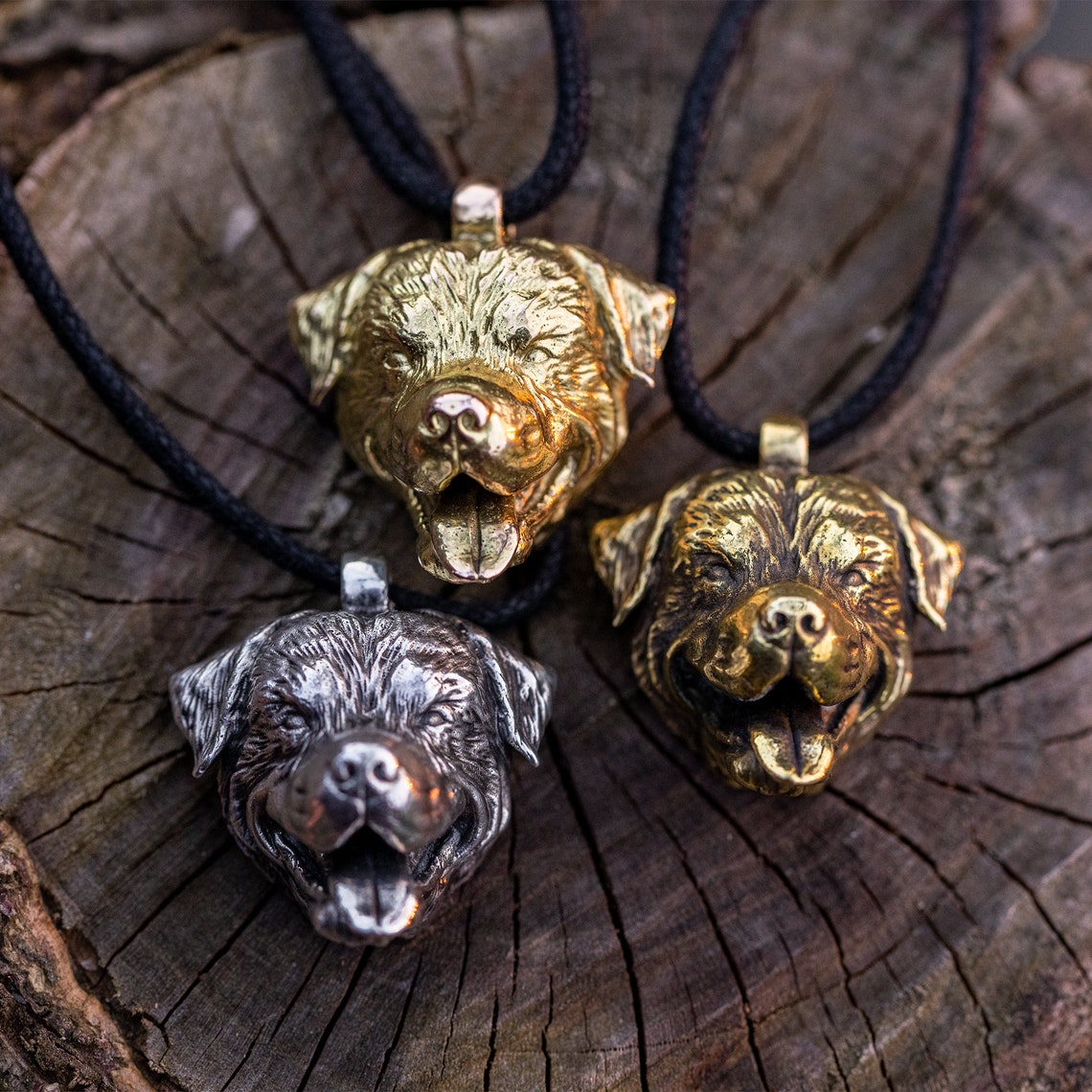 Bronze Rottweiler Head Pendant (open Back) - Etsy