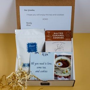 Gourmet Tea and Cookies Gift Box | Care Package for Your Parents, Grandparents, and Dear Friends