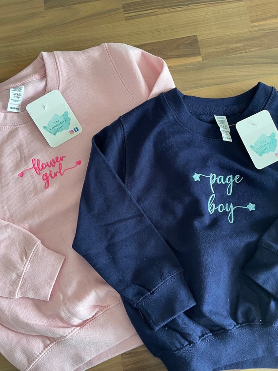 Flower Girl Jumper Flower Girl Top Flower Girl Sweatshirt Page Boy Sweatshirt Page Boy Jumper Page Boy Top Bridal Party Etsy UK