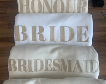 Bride | Bride Jumper | Bridesmaid | Hen Party | Fiance | Wife | Wifey | Honeymoon | Gift | Wedding | Sweatshirts | Hoodies