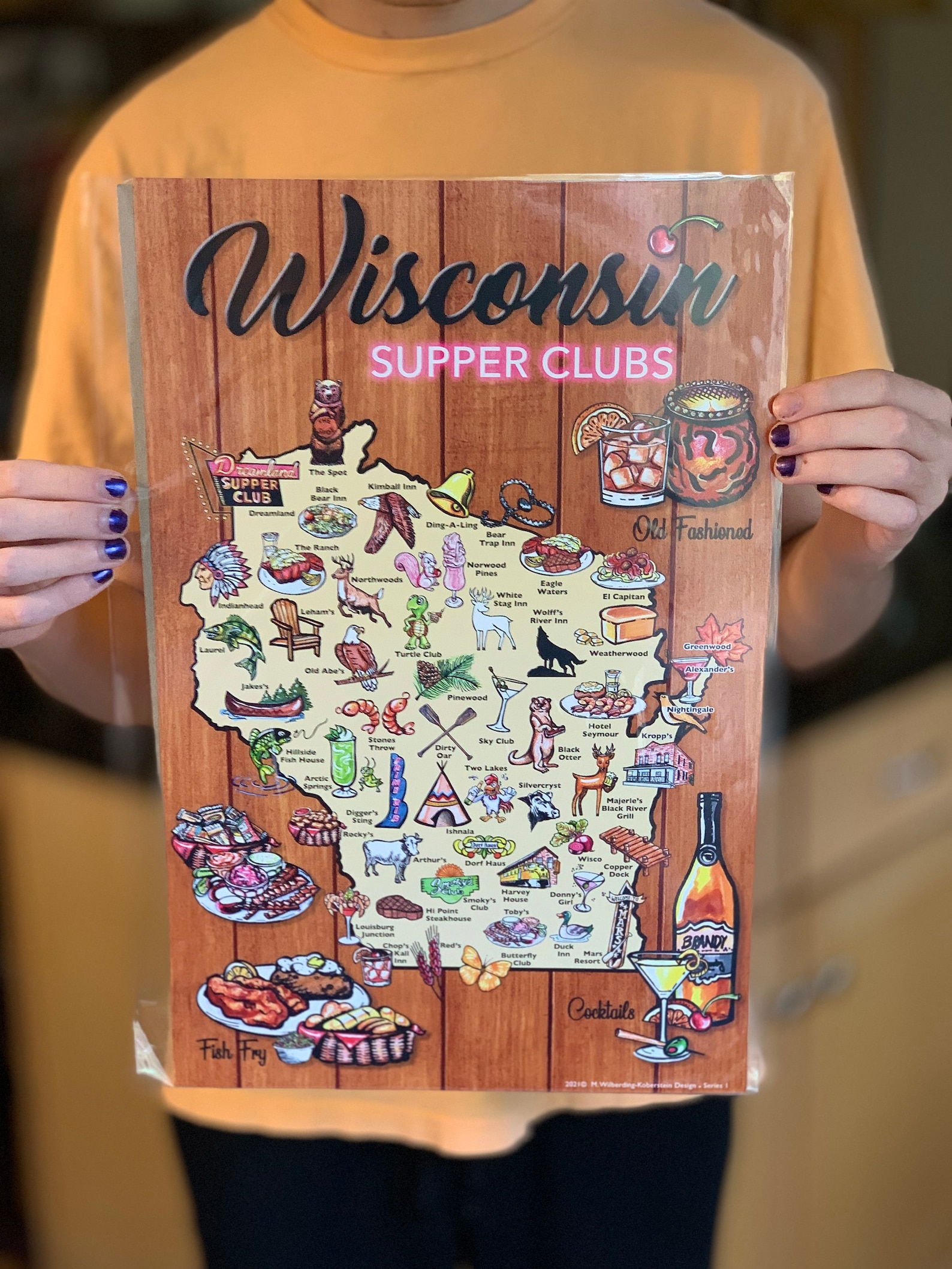 Wisconsin Supper Club Map Etsy
