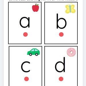 Apprenez vos lettres et vos sons ! Outils de lecture pour débutants. Cartes alphabétiques de l'alphabet en lettres minuscules prêtes à être imprimées.