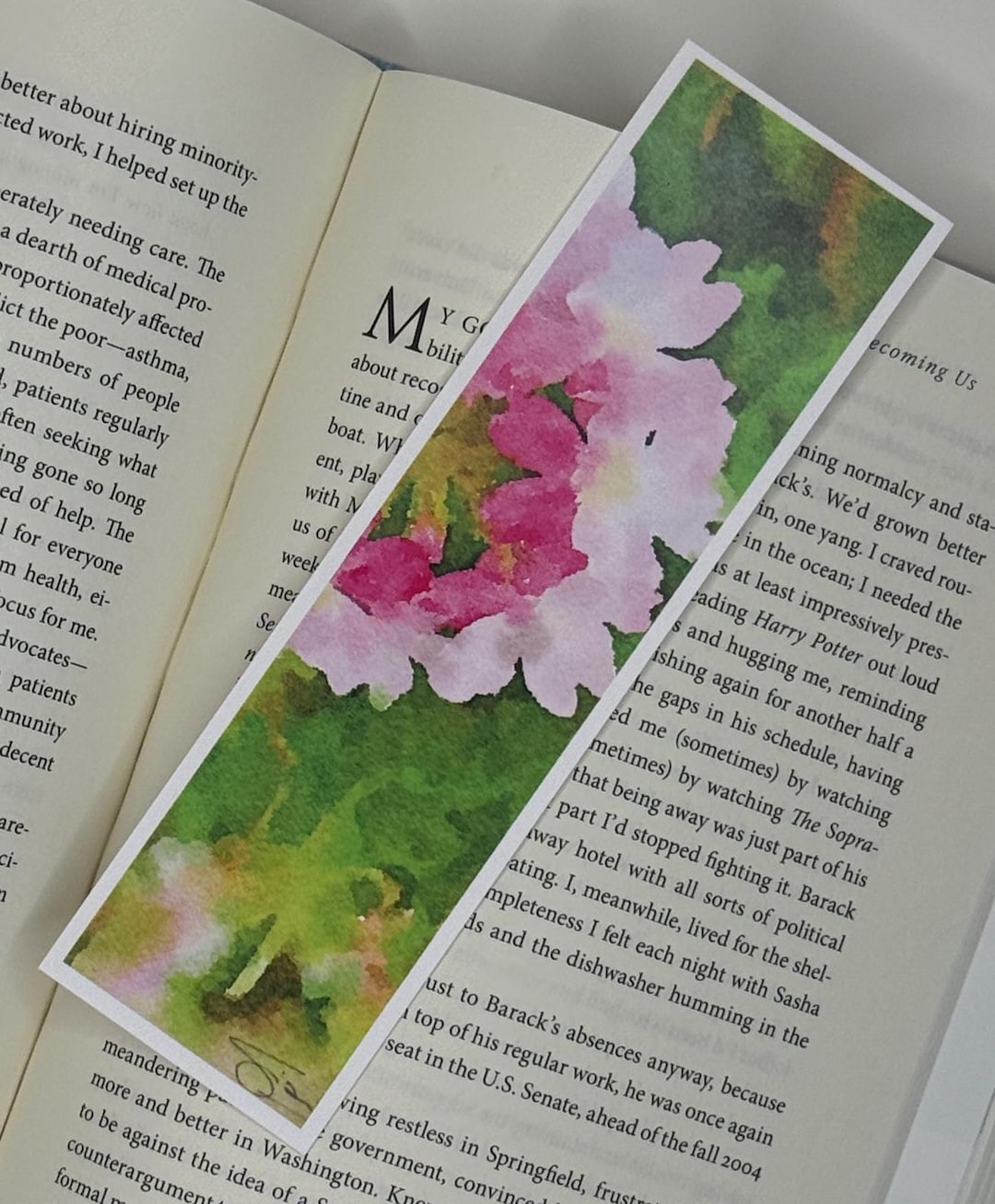Watercolor Floral Bookmark – Pink Blooms, Reader Gift - Etsy