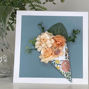 Apricot floral bouquet perfect for Borthday greetings.  blank inside.  Packed and READY TO SHIP