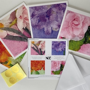 Carte de correspondance florale vierge à l'intérieur. Parfait pour un cadeau de fête des mères ! PRÊT À EXPÉDIER.