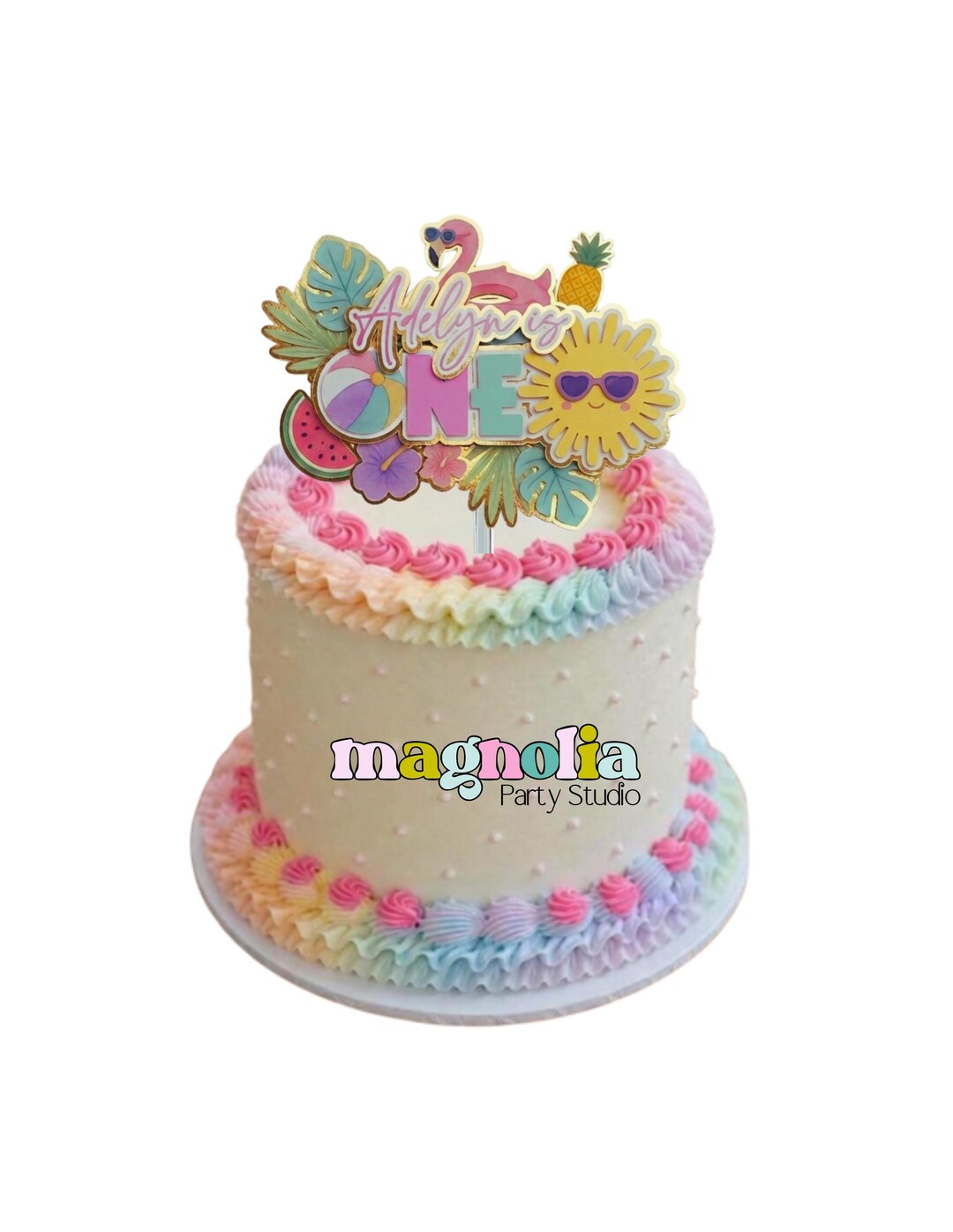 One Birthday Summer Cake Topper | Tropical Birthday Cake Topper | Beach ...