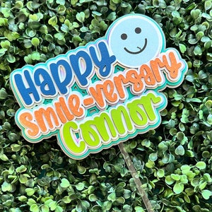 Happy Smile-versary Cake Topper - Etsy