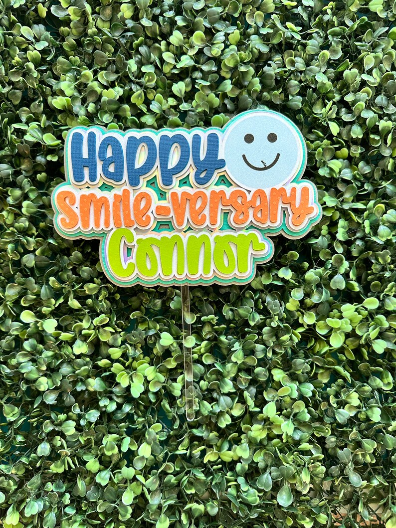 Happy Smile-versary Cake Topper - Etsy