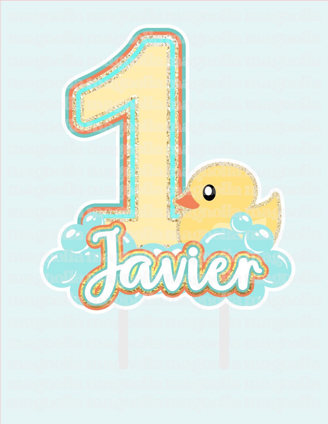 Rubber Duck Shaker Cake Topper,1st Birthday Cake Topper,rubber Ducky ...