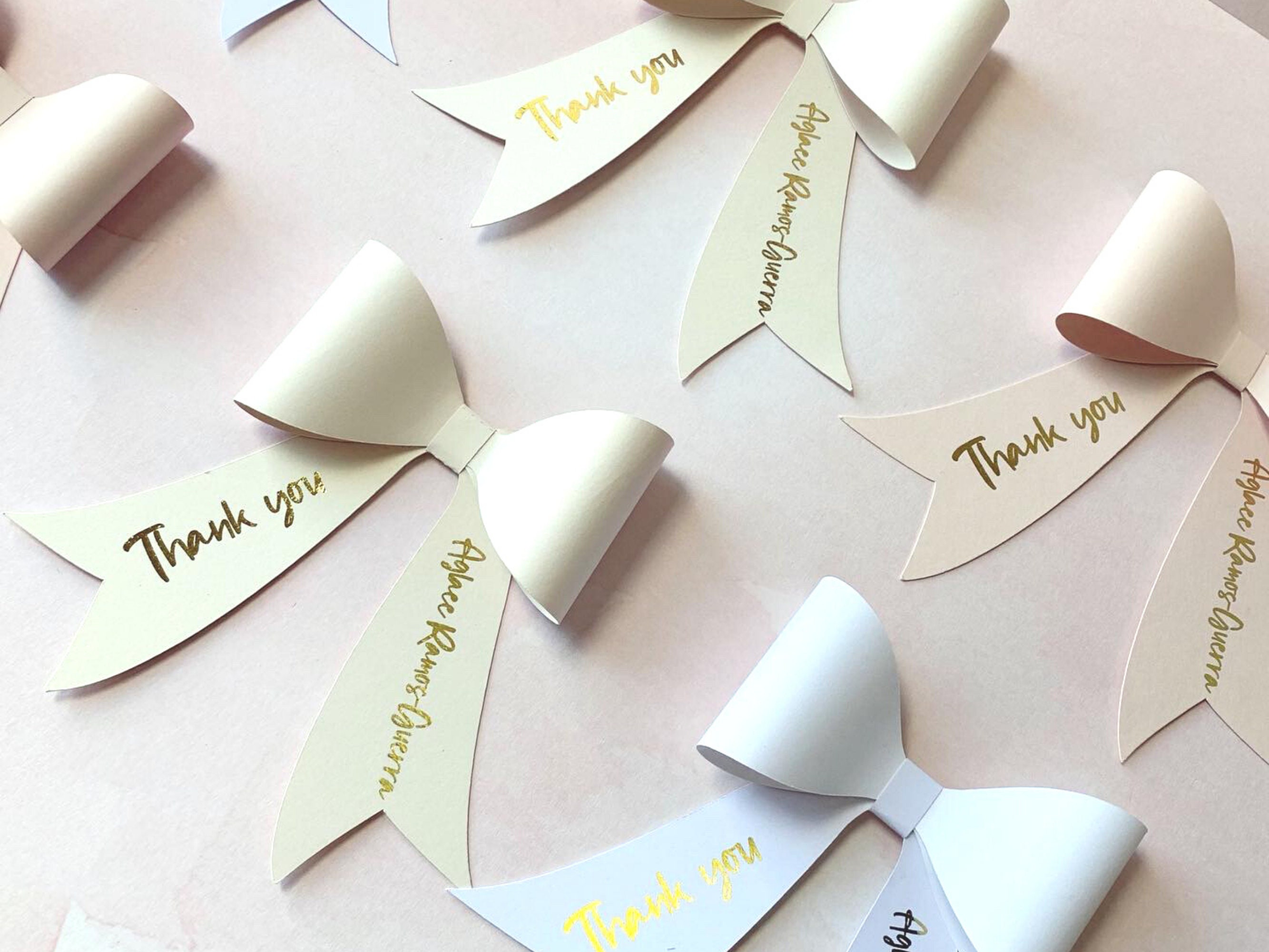 Customized Bow gift tag set of 10/ foil bow tags