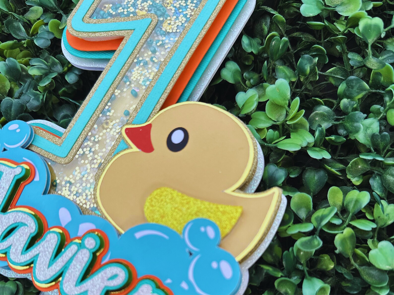 Rubber Duck Shaker Cake Topper,1st Birthday Cake Topper,rubber Ducky ...