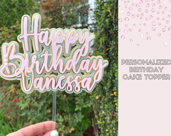 Custom Name Birthday Cake Topper