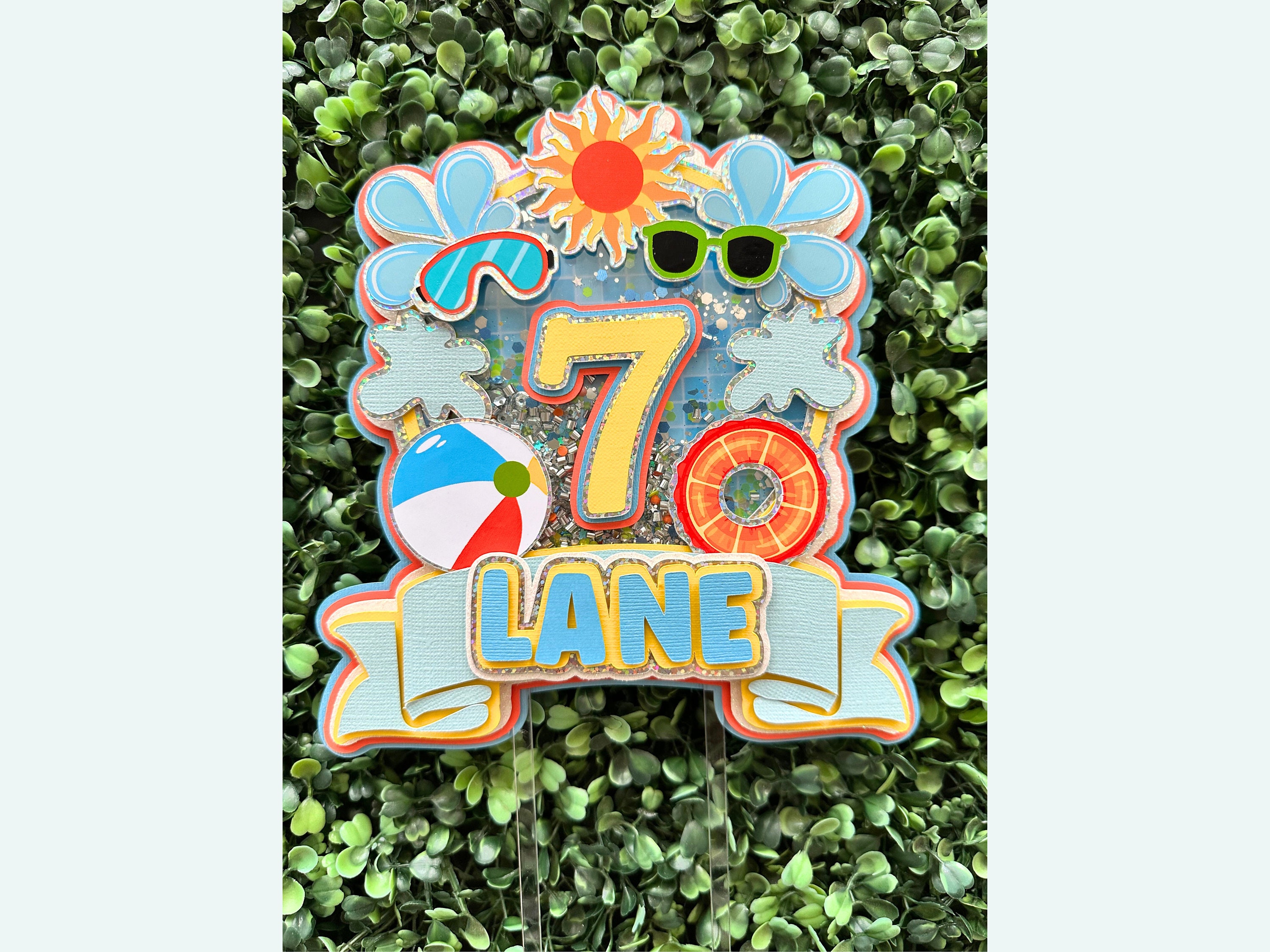 Pool Party Birthday Cake Topper Summer Theme Party Decoration Beach ...