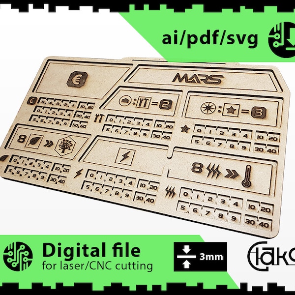 Terraforming mars players board count 3mm > Laser cut file SVG, AI, PDF