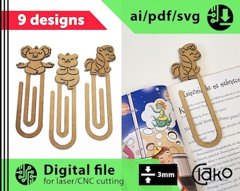 Giant Paperclips for Kids 9 Projects SVG PDF, Ai, Laser cut file, Multi layer, DIY cutting, Glowforge, Wooden mandala