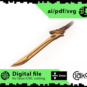 Layered Magic Sword Laser Cut File: SVG, PDF, AI (Digital Download)