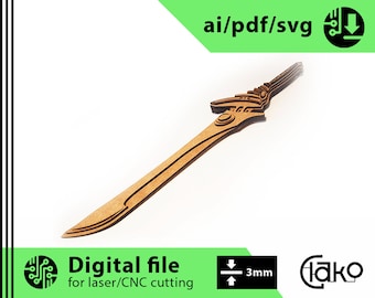 Small layered magic sword &gt; Laser cut file SVG, AI, PDF for plywood, mdf, acrylic