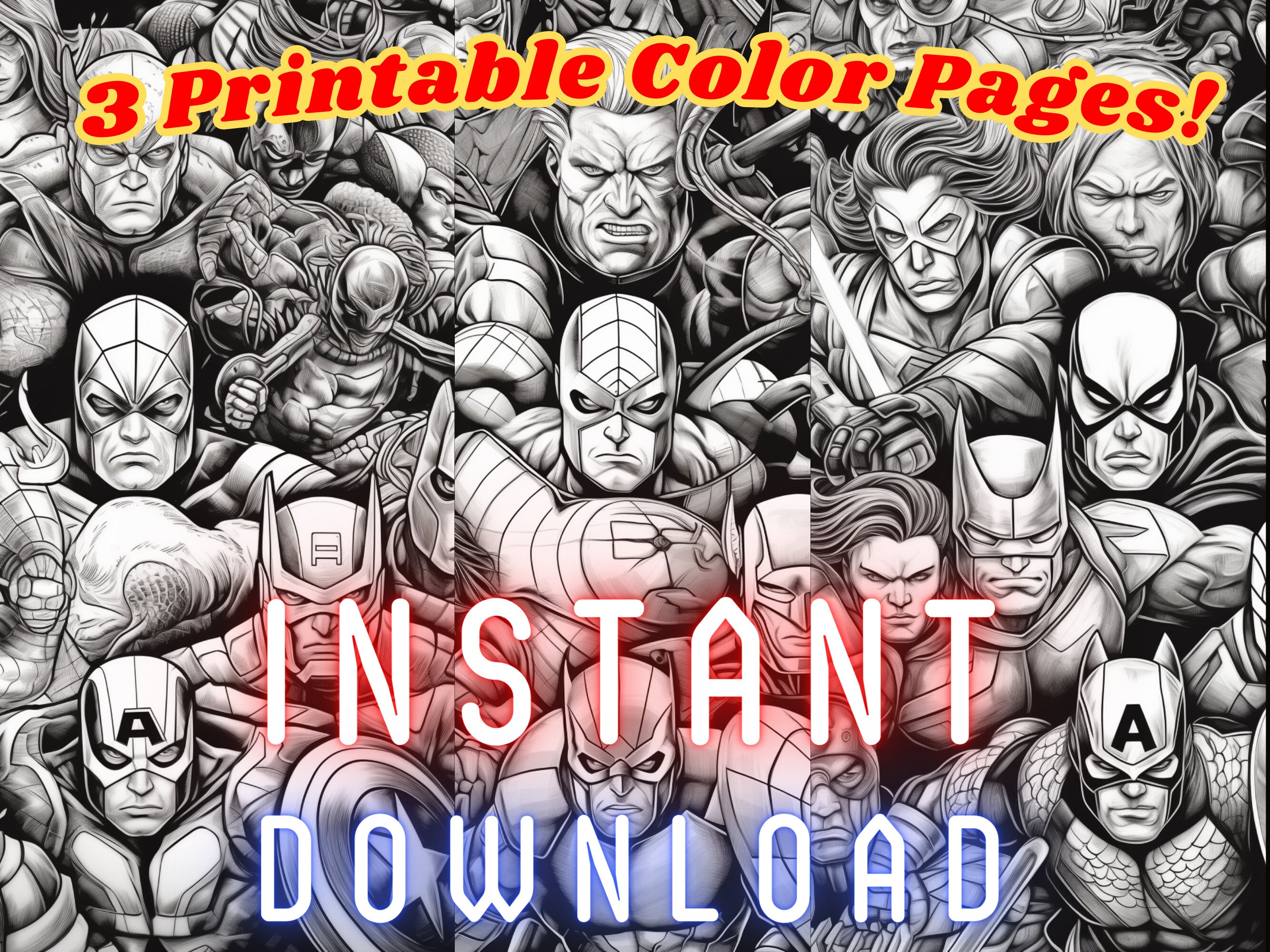 Super Villain Color Pages for Kids Printable Summer &amp; Classroom ...