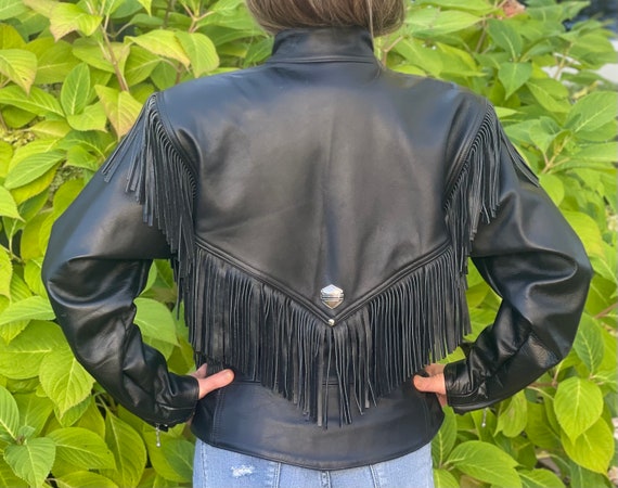 1990s Vintage Harley Davidson Women's Leather Jac… - image 3