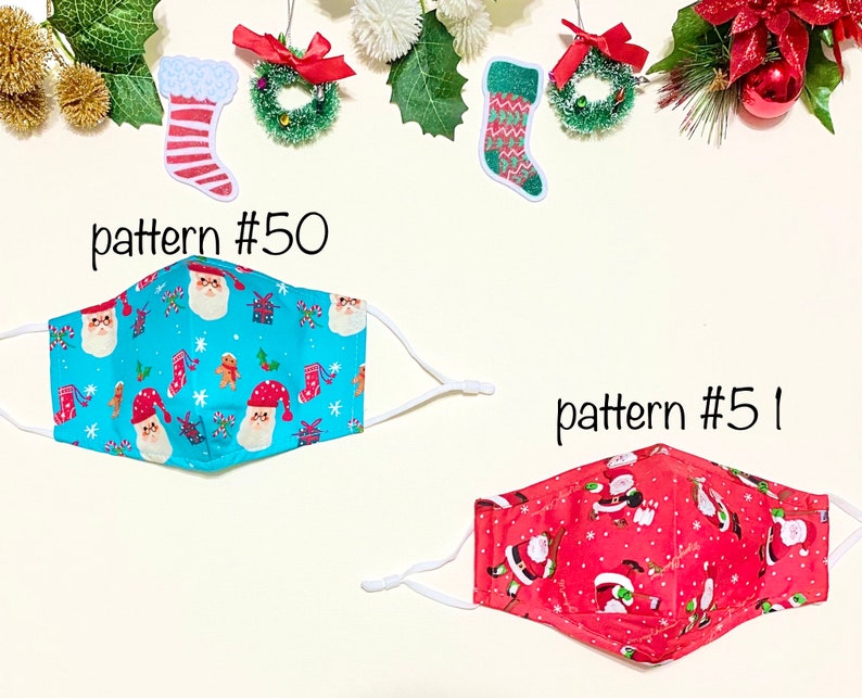 Christmas Face Masks With Nose Wire for Adults Washable 3 Etsy