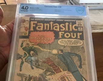Fantastic Four #20 CBCS 4.0 Off-White/White Pages 1st Appearance and Origin of Molecule Man Owen Reece Watcher Appearance