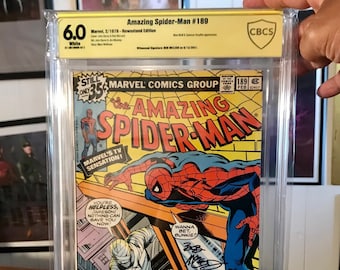 Amazing Spider-Man #189 CBCS 6.0 White Pages Man Wolf and Spencer Smythe Appearance Signed By Bob McLeod