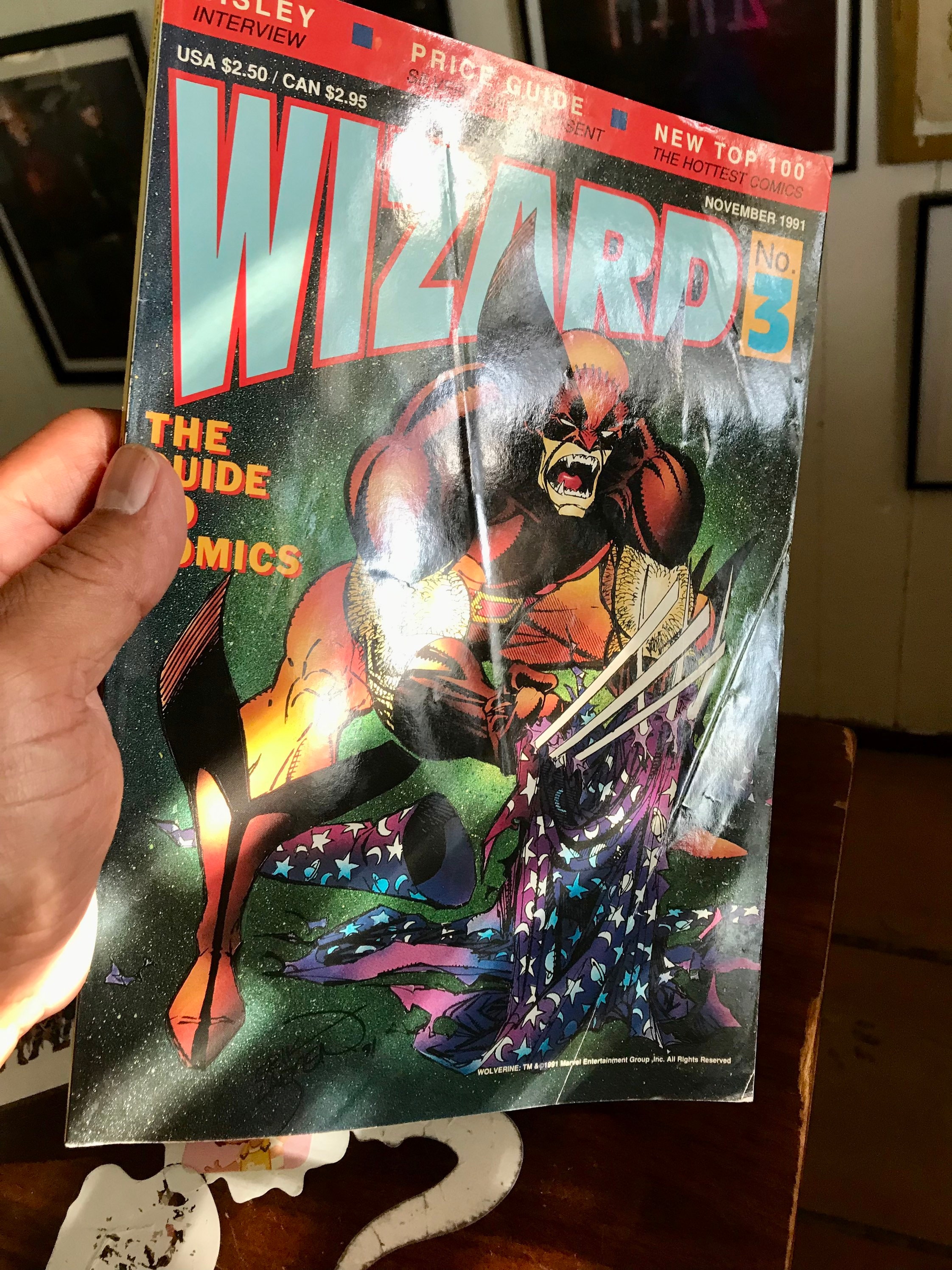 Wizard #3 Comic Magazine, November 1991 - Wolverine Cover, Price