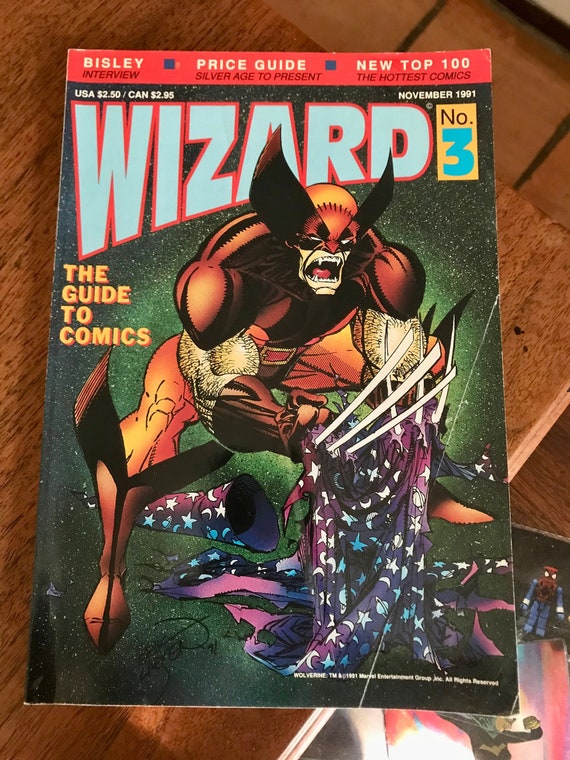 Wizard #3 Comic Magazine, November 1991 - Wolverine Cover, Price
